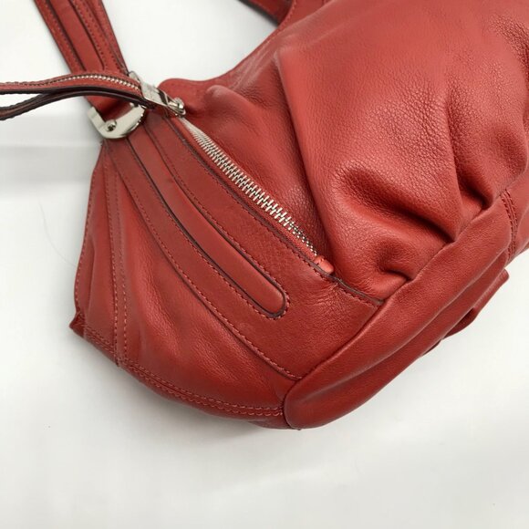 B. Makowsky Red Leather Shoulder Bag - Picture 6 of 10